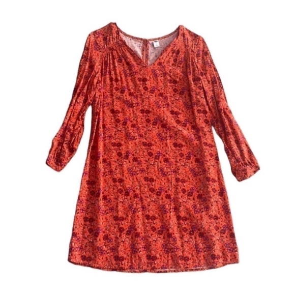Old Navy Orange Floral Dress Size Small. - Picture 2 of 8